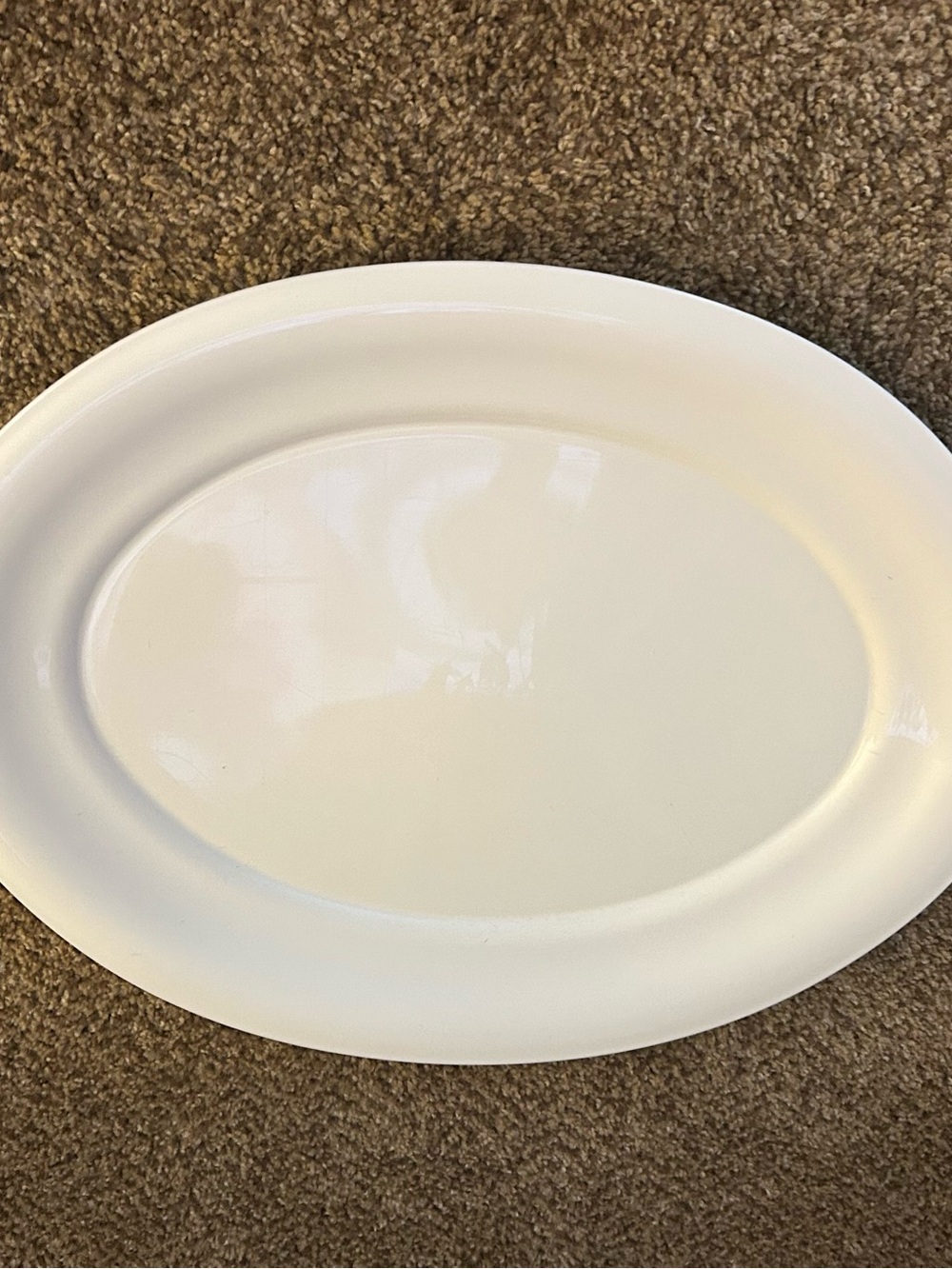 White plastic Serving Platter - Classic Oval